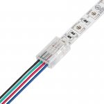 Solderless Clamp-On LED Strip Light to Wire - 10mm RGB Strips - 22 AWG