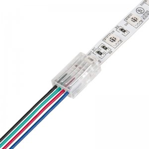 Solderless Clamp-On LED Strip Light to Wire - 10mm RGB Strips - 22 AWG