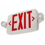 White LED Exit Sign/Emergency Light Combo w/ Battery Backup - Single or Double Face - Adjustable Light Heads