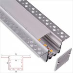 C099 Series 75x35mm LED Strip Channel - Deeper and Wider Design Dot Free Architectural Gypsum Plaster Aluminum LED Profile