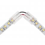 Solderless Clamp-On Left / Right 'L' Wire Connector - 10mm Single Color LED Strip Lights