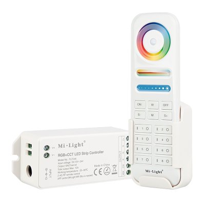MiLight Color-Changing RGB+Tunable White LED Controller with RF Remote - Wi-Fi/Smartphone Compatible - 6 Amps/Channel