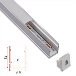 C100 Series 9.6*12mm LED Strip Channel - Recessed Slim Aluminum LED Profile housing for LED Strip