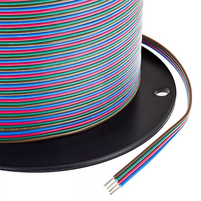 22 Gauge Wire - Four Conductor RGB Power Wire - Per Foot|RGB-4Wire|LED ...