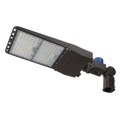 300W LED Parking Lot Light - LED Shoebox Area Light with Photocell - Knuckle Slipfitter Mount - 1000W Equivalent - 42000 Lumens