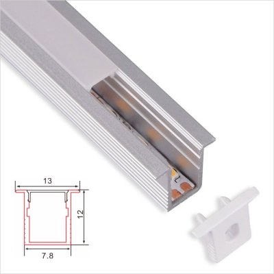 C077 Series 7.8*12mm Recessed Aluminum Profile with Flange for 5mm Wide Flexible LED Strip