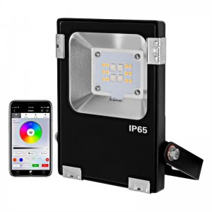 10W WiFi Smart LED Flood Light - RGB+W Flood Light - Smartphone Compatible - RF Remote Optional - 12V