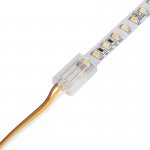 Solderless Clamp-On LED Strip Light to Wire - 10mm Tunable White Strips - 22AWG