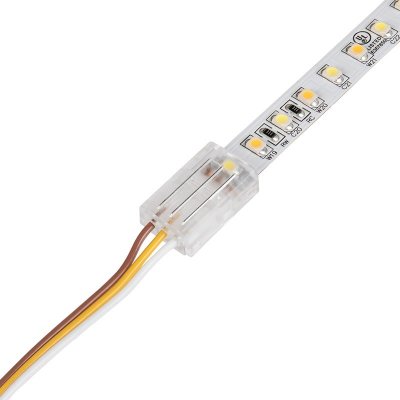 Solderless Clamp-On LED Strip Light to Wire - 10mm Tunable White Strips - 22AWG