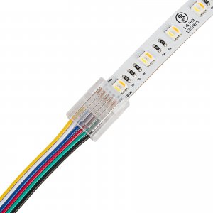 Solderless Clamp-On LED Strip Light to Wire - 12mm RGB + CCT Strips - 22 AWG