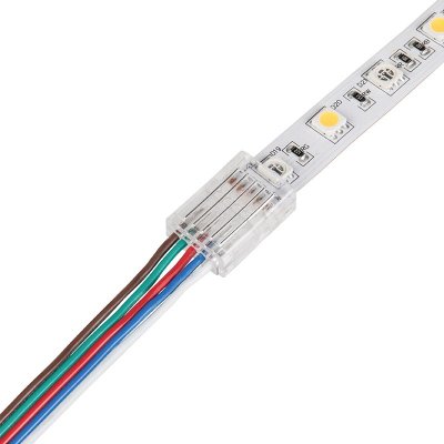 Solderless Clamp-On LED Strip Light to Wire - 12 mm RGBW Strips - 22 AWG