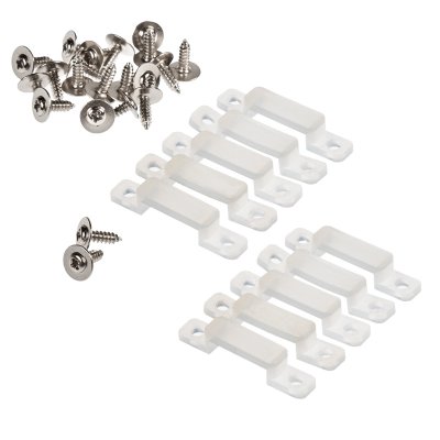 12mm Silicone Mounting Clip and Screws for STW Series Waterproof Strip Lights - 10 Pack