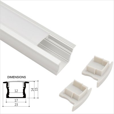 23x14mm Recessed Extrusions LED Strip Channel - Universal - LE2314 Series