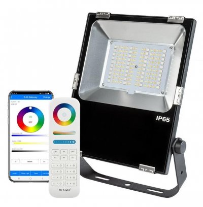 60W Smart LED Flood Light Fixture - MiLight / MiBoxer RGB+Tunable White - 120V - 6000 Lumens
