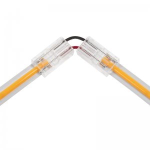 Solderless Clamp-On Left / Right 'L' Wire Connector - 8mm COB LED Strip Lights