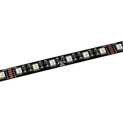 5m Black PCB RGBW LED Strip Light - 5050 Color-Changing LED Tape Light - 24V - IP20