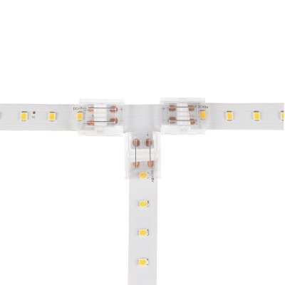 Solderless Clamp-On 'T' Connector - 12mm Single Color LED Strip Lights
